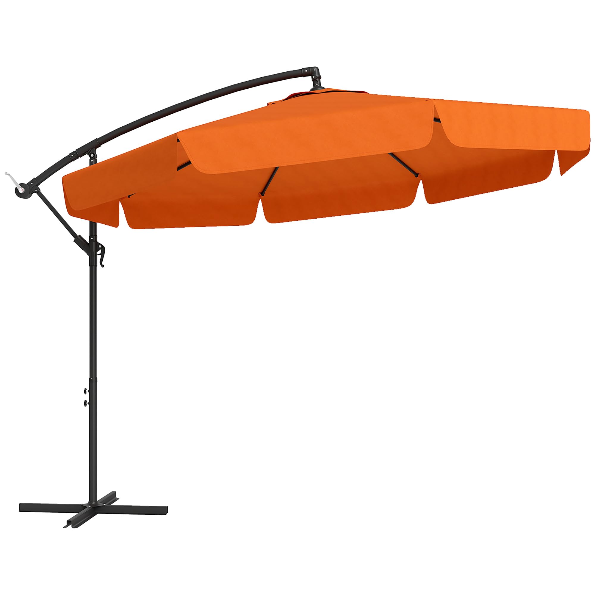 Outsunny 2.7M Garden Cantilever Banana Parasol Sun Shade W/ CrankOrange from B&Q