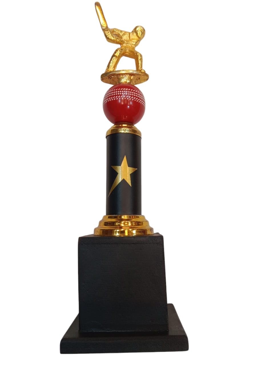 KK-Gold Metal Diamond Glass Corporate Trophy with Wooden Base – Leadership, Business Service & Employee Recognition Award, Promotional Event Trophy (Gold, Small)-image-5
