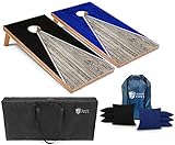 Tailgating Pros Lightweight Pyramid Design Cornhole Board Set w/Bean Bags and Carrying Case - 4'x2' Regulation Cornhole Game