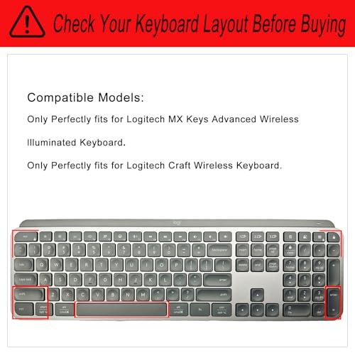 Protector de Teclado de Silicona para Logitech MX Keys y Craft miniatura 2