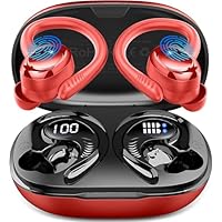 Ecouteurs Bluetooth sans Fil Sport, 2025 Écouteur Bluetooth 5.4 avec 4 ENC Mic, 60+Hrs Ecouteurs sans Fil HiFi Stéréo, IP7 Étanche Oreillette Bluetooth Running, USB-C Charge Rapide, Écran LED Casque