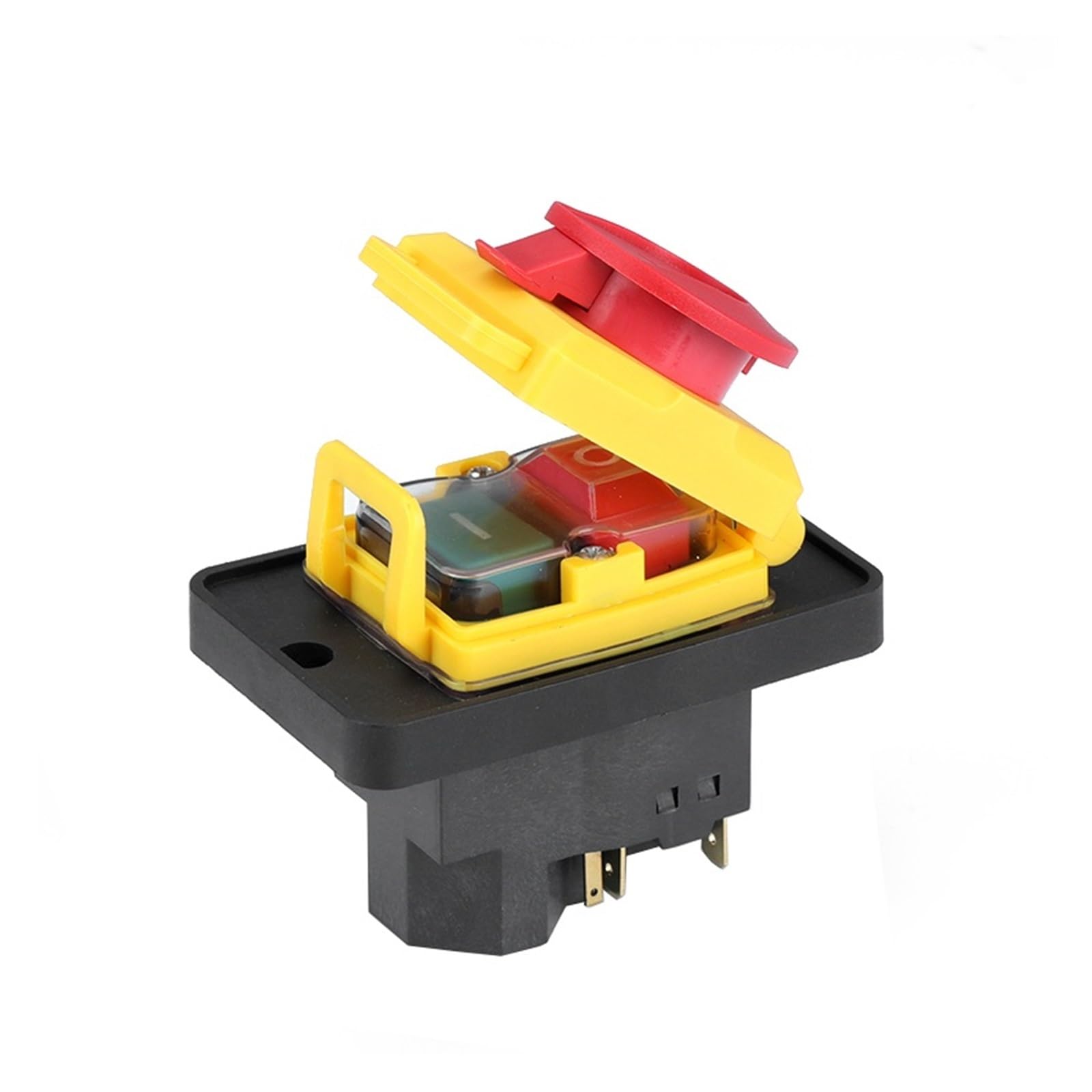 JGNAYRKJQI 400V 7 Pins Electromagnetic Switch Starter On Off 15A with Cover Waterproof Momentary Reset Push Button YCZ4-A