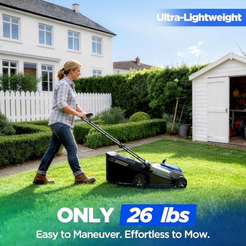 Image of 18-Inch 80V Max Brushless Cordless Push Electric Lawn Mower | Includes two batteries and charger; 296Wh total energy and 2-in-1 mowing for routine small-to-medium yard care.