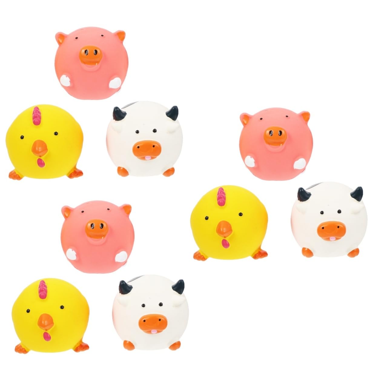 Angoily 9piezas Juguete para Perros De Látex Juguetes Masticables Squeak para Cachorros y Mascotas Incluye Cerdito Pollito y Vaca Seguro y Duradero