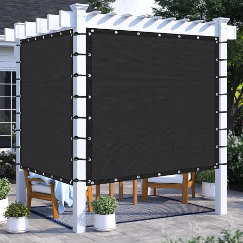 KANAGAWA Pergola Shade Cloth 9'X12' Customized Outdoor Sun Shade Cover Canopy with Grommets KWGN19 90% UV Block Privacy Screen for Patio, Backyards, and Outdoor (Customized Available), Black