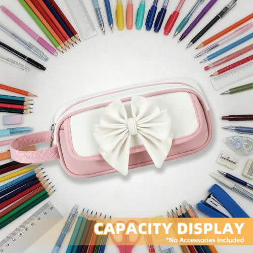 Image of Large Pencil Case for Girls Teens Kids School Zipper Pencil Pouch Pink