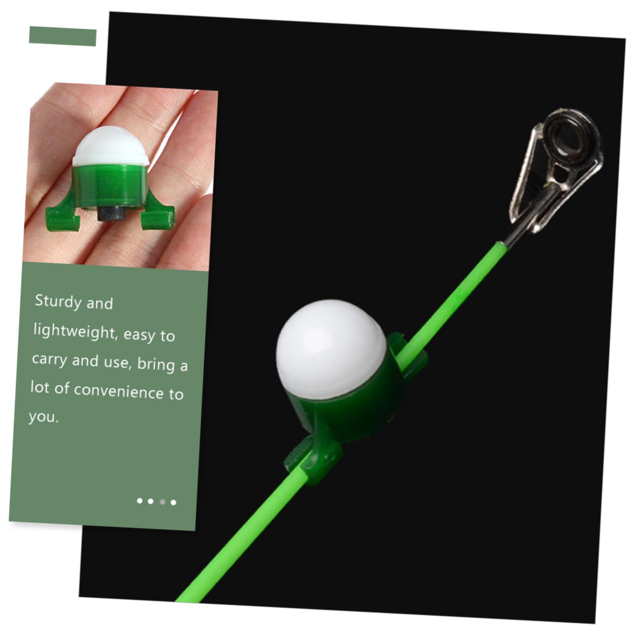 HEMOTON Luce di Allarme dell'asta di Mare Canna da Pesca Leggera Pesca Notturna con Bastoncini da Pesca Lampada da Pesca Professionale Lampada di Allarme Pesca plastica Verde