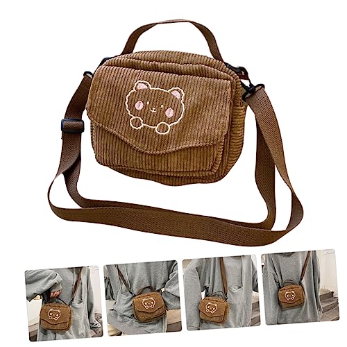 LIFKOME Cute Embroidered Bear Crossbody Bag for Women Stylish Single Shoulder Storage Pouch for Beach Party Shopping Travel Adorable Messenger Bag for Girls3