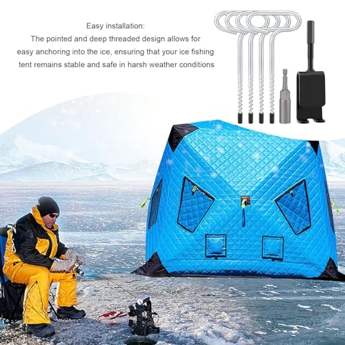 Ancla de hielo para evitar que el viento mueva tu tienda de pesca 4