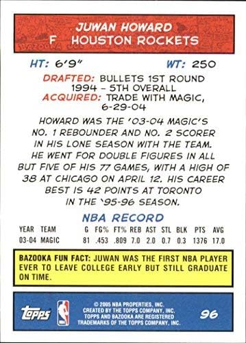 Miniatura 2 de 2004-05 Bazooka #96 Juwan Howard NBA Basketball Trading Card