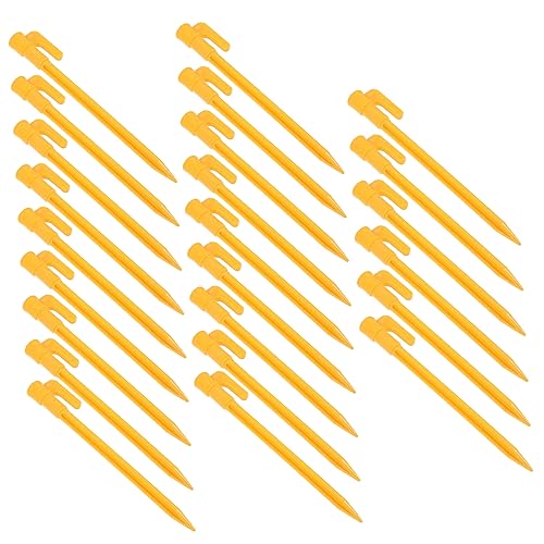 SUPVOX 24Pcs Plastic Tent Stakes Wear Resistant Ground Nails with Smooth Pointed Tips for Camping Beaches and Gardens for Tents and Tarps