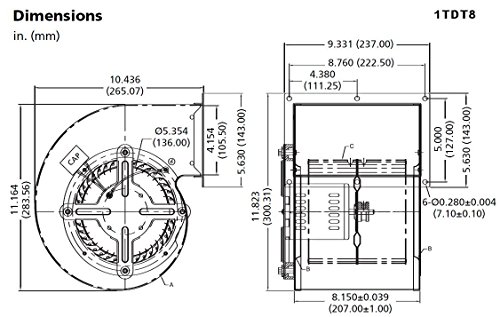 Dayton 1TDT8 Blower, 797/549 Cfm, 115V thumb #2