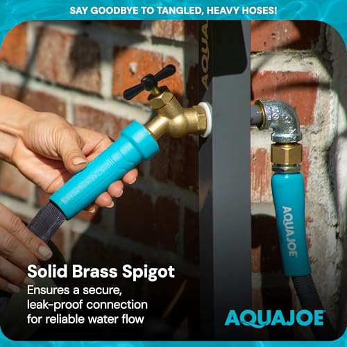 Aqua Joe Steel Garden Hose Stand with Brass Faucet and Quick Install Anchor Base, Gray - Heavy-Duty Standing Tool for Garage, Backyard, and Patio - Outdoor Gardening System Accessories - Thumbnail 5