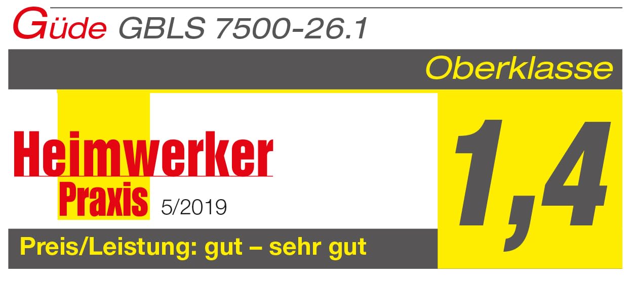 Güde Benzin Laubsauger GBLS 7500-26.1 (2-Takt-Motor, 0,75 kW / 1,0 PS Motorleistung, TÜV/GS, 26 cm³ Hubraum, 252 km/h Blasgeschwindigkeit, 600 m³/h Luftvolumenstrom, 1:10 Häckselrate, 40l Fangsack)