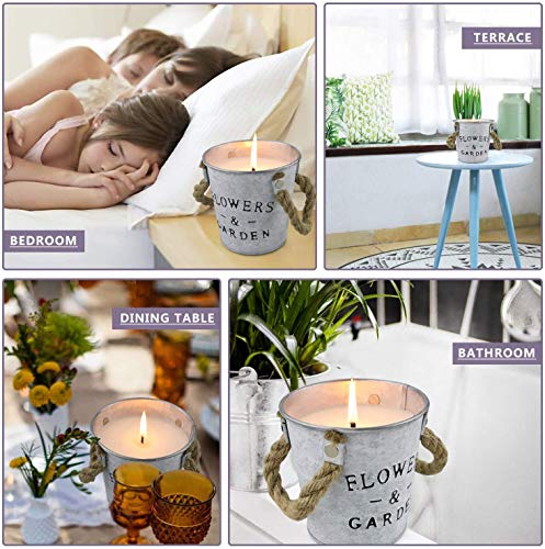 Citronella Candles Outdoors 3 Pack, 13.5 oz Natural Soy Wax Bucket Scented Candles Gift Set for Indoor or Outdoor, Garden, Patio, Camping Picnic - Image 8
