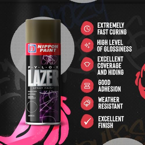 Nippon Paint Pylox 400ML Matt Black Spray Paint - Image 3