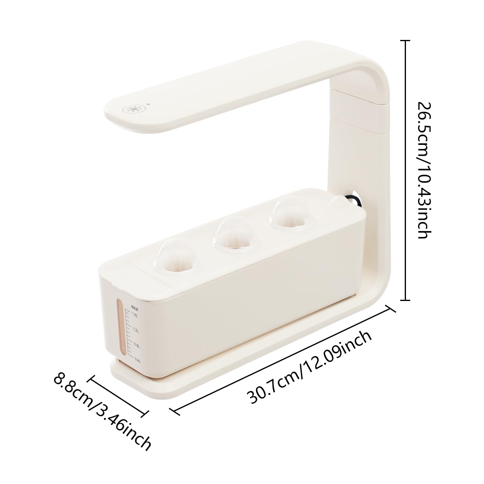 Sistemas de cultivo hidropónico, estación de cultivo de plantas de interior con luz LED, sistema de cultivo hidropónico con 3 pods, lámpara LED de 15 W, con depósito de agua de 1,6 L, altura