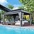Aoxun 12FT X 16FT Hardtop Gazebo, Outdoor Pergolas with Mosquito Netting and Curtains, Galvanized Steel Double Roof Permanent Aluminum Gazebo, for Gardens, Decks, Patios, Parties