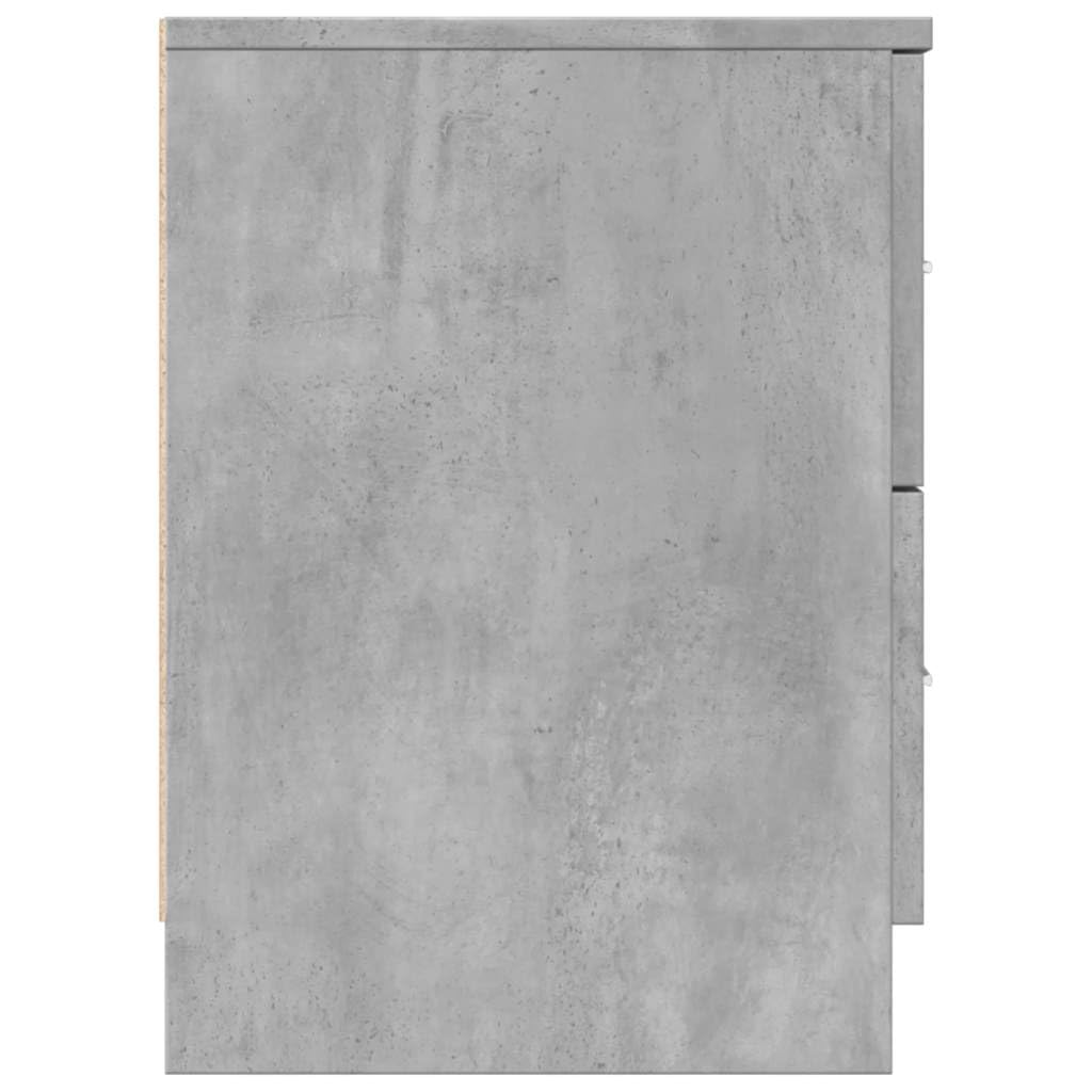 vidaXL Comodino con 2 Cassetti Grigio Cemento 40x36x50 cm