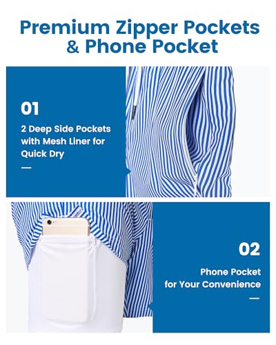 Image of maamgic Mens Swim Trunks with Compression Liner 5 Inch, Quick Dry Bathing Suit with Zipper Pockets, No-Chafing Swim Shorts