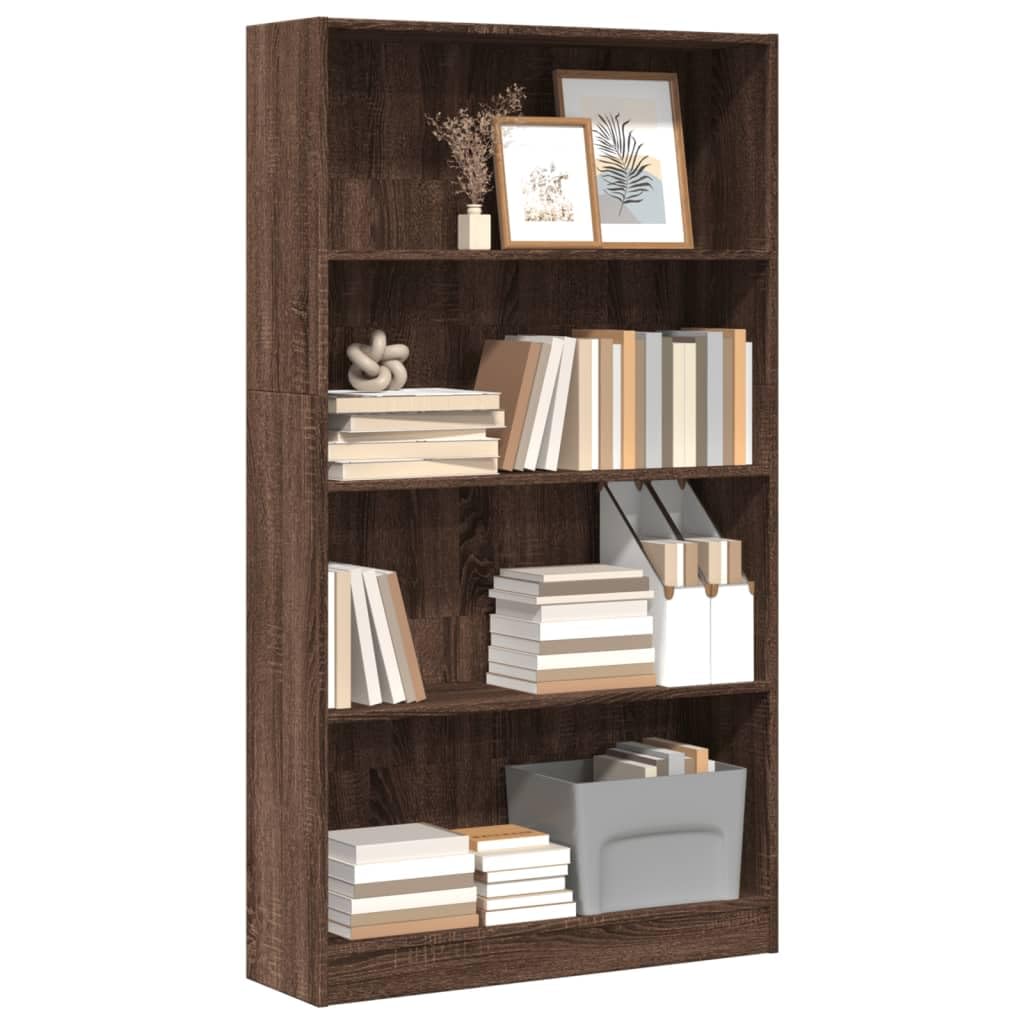 vidaXL Libreria Rovere Marrone 80x24x143 cm in Legno Multistrato, Mobile Porta Libri, scaffale per Libri, Mobile portaoggetti, Porta Libri