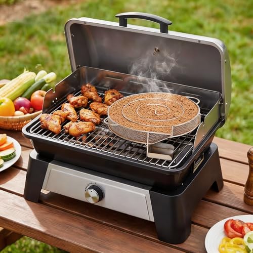 Kaltrauchgenerator Edelstahl Set, Kaltrauch Kaltraucherzeuger Edelstahl für Räucherofen, mit 2 Fleischhaken und1 Reinigungsbürste für Räucherofen BBQ