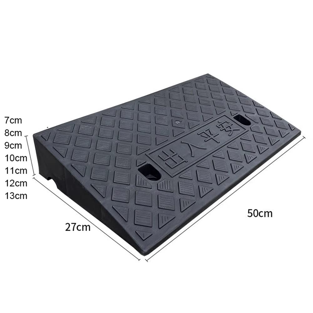 ZJIEX 7.6 cm 10.2 cm 12.7 cm Rise Threshold Ramp, Gumowa rampa wejściowa, Antypoślizgowa rampa krawężnika podjazdu, rampy dla wózków inwalidzkich do drzwi, wejścia, schodów, garażu (kolor: czarny,
