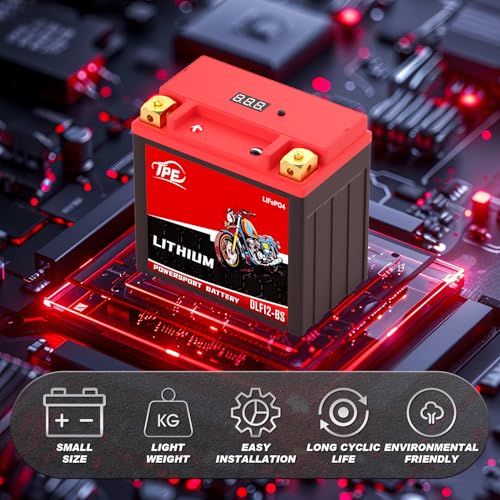 Image of Lithium Motorcycle Battery YTX12-BS 12V, Lightweight LiFePO4 Replacement, High Starting Power, Maintenance-Free Powersports Battery