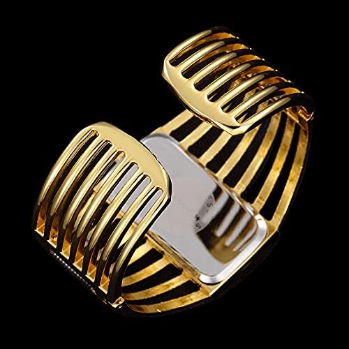 Women Girls Elegant Cuff Bangle Bracelet Square Dial Analog Quartz Watch - Image 5