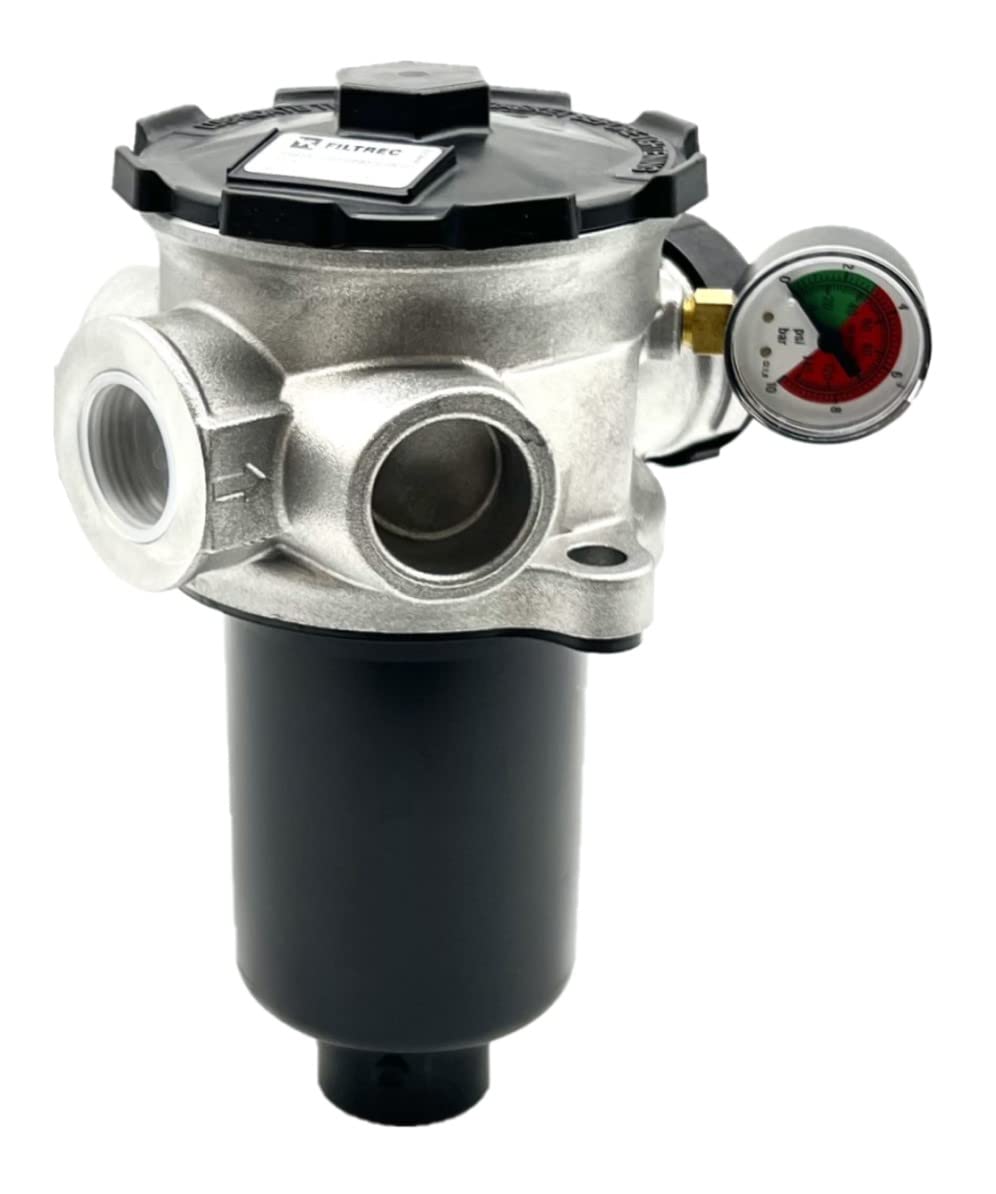 FR6 Series - Filtro de retorno de tanque de 10 micras, 2 agujeros 3/4 pulgadas, BSP 50 L/min sin respiradero de aire c/w tapa de llenado de acceso rápido