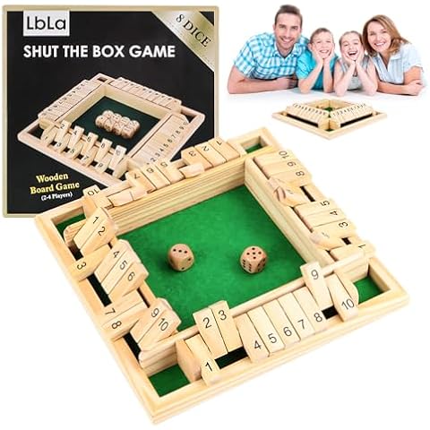 Wooden Shut The Box Game for 4 Players Cover