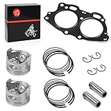 Top End Rebuild Kit Piston & Ring Gasket STD Compatible with EZGO 4 Cycle Gas Golf Cart 350cc EH35C MCI Fuji Robin Engine 1996-2008 72504G01 72505G01