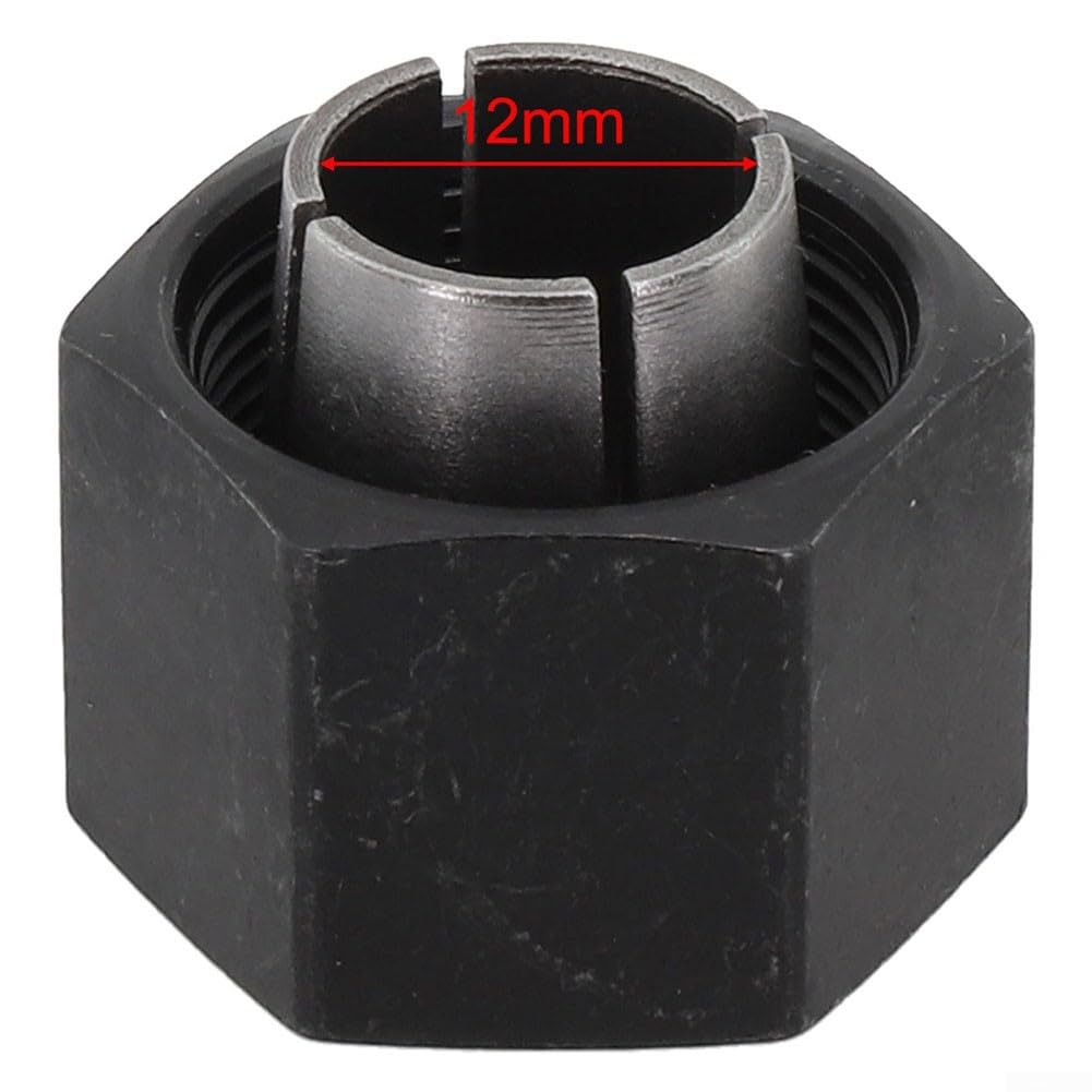 Lot de 3 bagues de serrage et écrous de rechange pour Dewalt Dw621 Dw616Mdpk Dw618DM 1/4" 1/2" 12 mm + manchons adaptateurs 3/8 8 6 mm, métal de haute qualité
