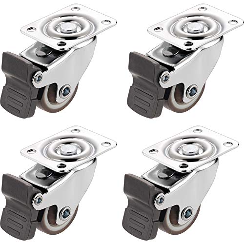 ZJCQA Plate Casters 4 Castor Wheels for Furniture 25mm 1inch...