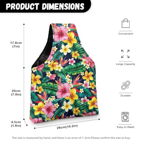 Image of ZUXONGSY Tropical Flower Yarn Bags for Knitting Hibiscus Plumeria Flower Yarn Storage Organizer for Crochet Portable Knitting Project Bag