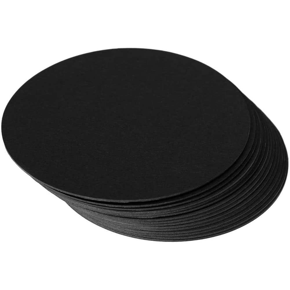 25pcs 7.5inch Black Paper Round Painting Cardboard Blank Cardstock Slices for Christmas Halloween Party Mandala Painting DIY Painting Writing and