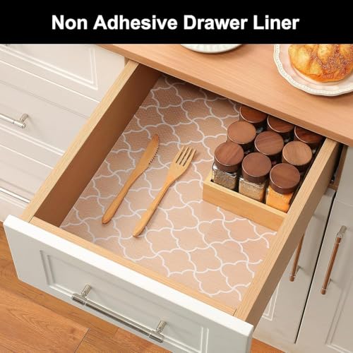 Image of EVA Food Grade Washable Anti Slip Mat /Sheet for Fridge, Shelf Liner, Table, Kitchen Drawer mat (3 Meter) (White Grid)