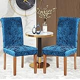 SYJ Crushed Velvet Chair Covers for Dining Room Chairs,Chair Slipcovers for Hotel Dining Room...