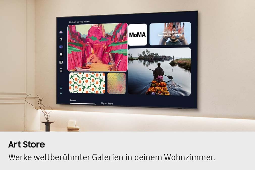 Samsung Neo QLED 8K QN900F 65 Zoll (163 cm) Mini LED Fernseher, Antireflexion, 8K AI Upscaling, Metal Frame Design, Knox Security, Dolby Atmos, Art Store Galerie, Samsung Vision AI Smart TV