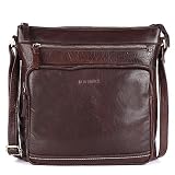 Lederbuck OLGA Soft Real Leather Crossbody handbag-Triple Zip Premium Sling Crossover Shoulder Bag f
