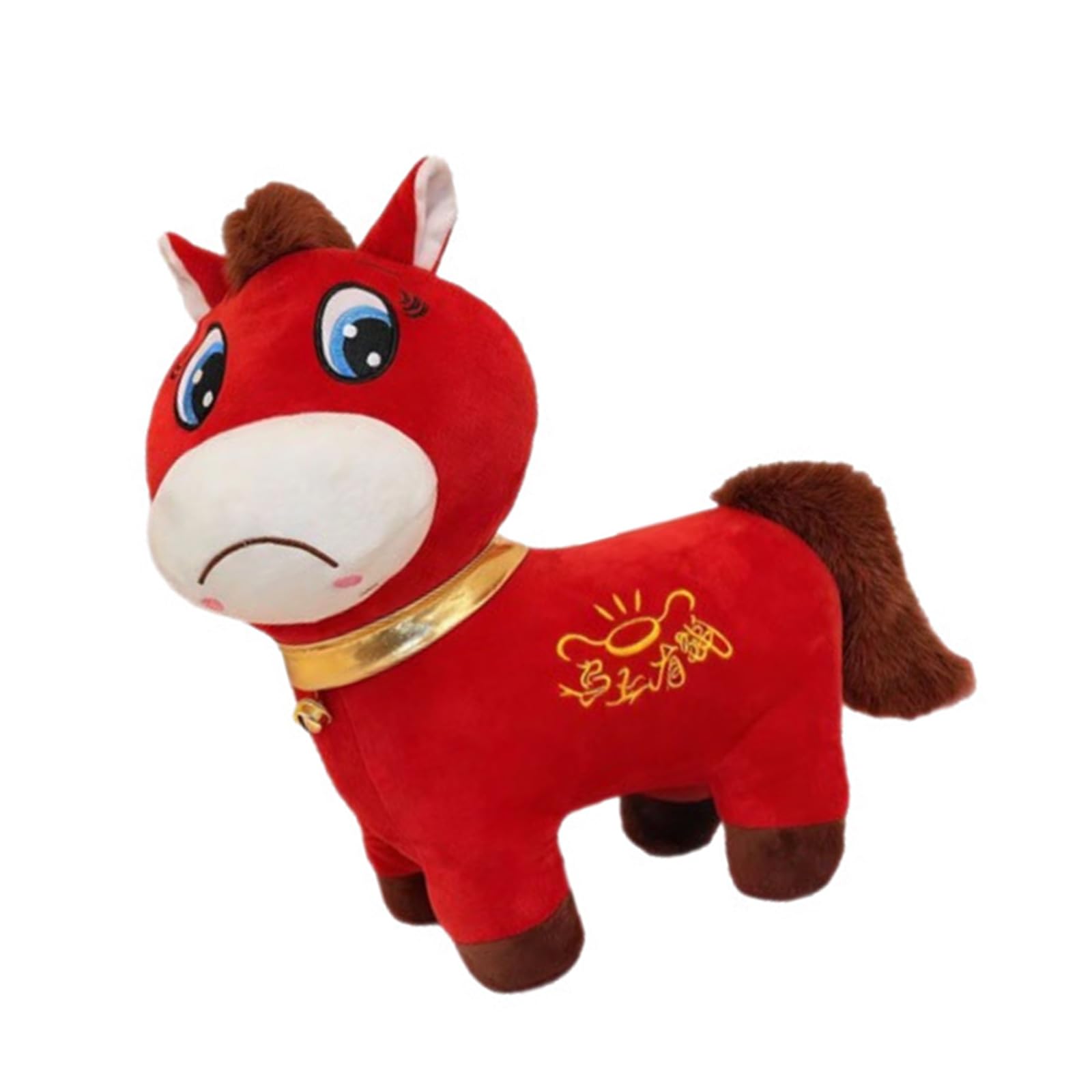 LLUJIAXI Crying Horse Year Of Horse Zodiacs Plush Doll Symbolizing Luck Prosperity Soft Cotton Filling Home Decoration