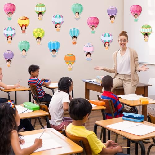 Image of Kosiz 60 Pcs Hot Air Balloon Decorations, Hot Air Balloon Classroom Decor