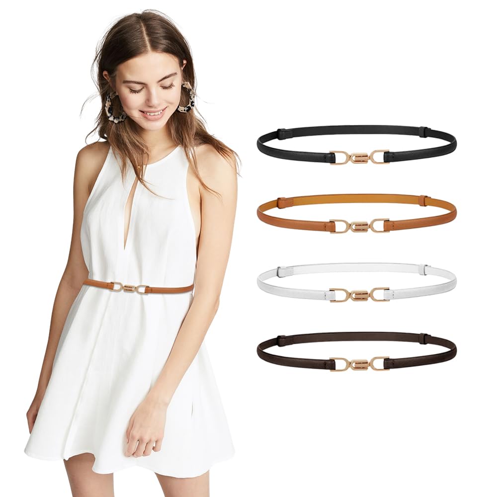Ceinture Femme En PU Souple - Longueur Réglable Environ 106 Cm - 5 Couleurs Disponibles - Pour Robes, Jeans, Jupes - 11