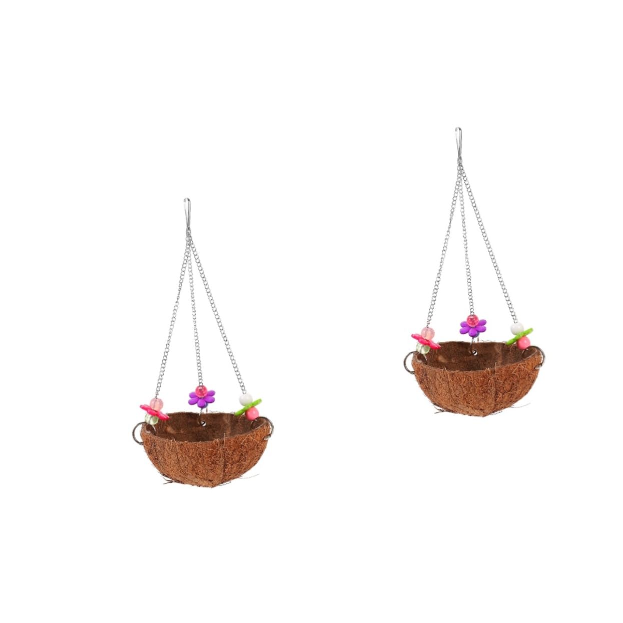 BESPORTBLE 2 Piezas Nido de pájaro con cáscara de Coco casa de pájaro colibrí Juguetes para Exterior decoración Jardin jardim decoração Hamaca Colgante Exterior Jaula de pájaros Nido de cría