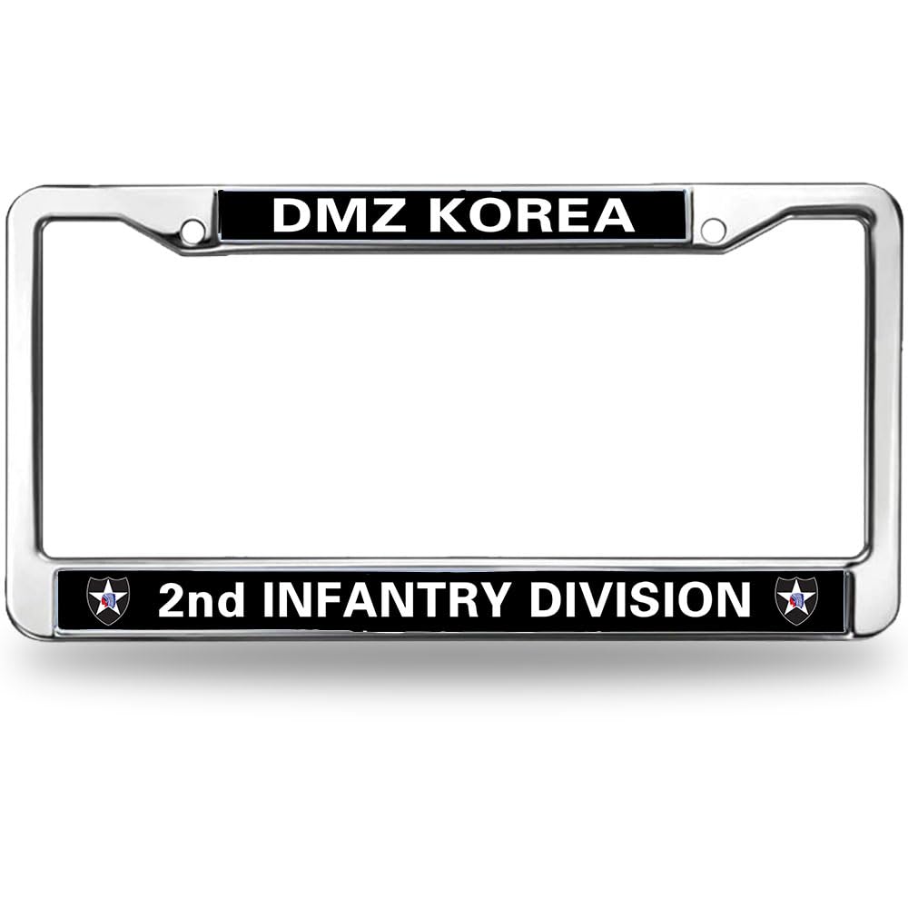 2nd Infantry Division License Plate Frame Metal US Infantry Army License Plate Frame for Thanksgiving