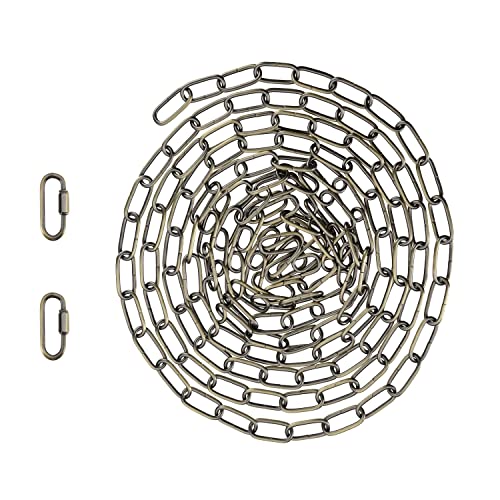 Image of Aspen Creative 21117-51,Steel 17 Feet Heavy Duty Chain & Quick Link Connector for Hanging Up Maximum Weight 50 Pounds-Lighting Fixture /Swag Light /Plant in Antique Brass.9 Gauge.
