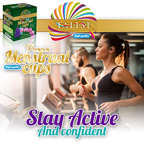 Talisi Menstrual Cups Set Of 2 With Collapsible Silicone Sterilizer - Super Soft Reusable Period Kit - For Regular Heavy Flow (Small & Large) - Best Tampon And Pad Alternative, Feminine Hygiene Copa #TOP6