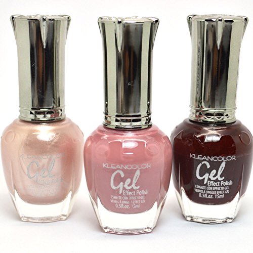 3 Kleancolor Bset Seller Nail Polish Lacquer Manicure Set + ZipBag (K-3GEL07)