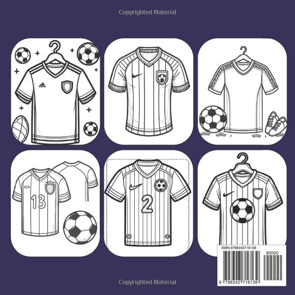 Football Gifts for Boys 9-12: Kids Football Jersey kit Designer Colouring Book: Cute Team Sports Fun with Club-Inspired Designs image 3