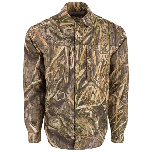 Drake Waterfowl Men's LST Double Down Jac-Shirt Insulated Water-Repellent Quilted Button-Down Outdoor Hunting Hiking Jacket